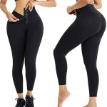 Fashion Ladies Simple Double Breasted Yoga Tights