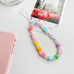 Bohemian Rainbow Polymer Clay Pearl Glass Beaded Phone Chain