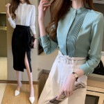 Spring New Korean Version Of The Shirt Female Long-sleeved Commuter Tops