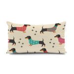 Pillow Back Cartoon Cute Little Dachshund Heat Transfer Print Short Plush Chair Back Backrest