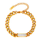 Cuban Chain Metal Titanium Steel Gold Plated Bracelet Ornament