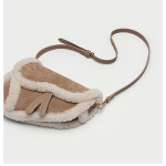 Retro Lamb Fur Caramel Saddle Bag