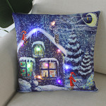 New Christmas Cushion Cover 45x45 Led Light Christmas Decorations For Home Santa Claus Printed Christmas Pillow Case