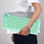 Wireless Cute Computer Bluetooth Keyboard With Typewriter Round Keycap For PC