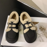 New Fashionable And Versatile Cotton Shoes Thick Bottom British Wind Non-slip Padded Small Leather Shoes