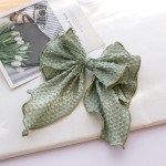 Solid Color Fabric Crumpled Bow Hair Accessory