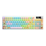 Mechanical Keyboard Black Iron Cow Full Key No Punching Three-mode RGB Backlight Five-side Sublimation