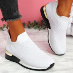 New Style Flying Knit Socks Shoes Stretch Cloth 43 Size Women's Shoes