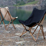 Folding Wooden Grain Aluminum Pipe Camping Chair Portable Leisure