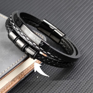 Punk Design Stainless Steel Leather Bracelet