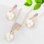 Pearl Necklace Earring Set Wedding Banquet Dress