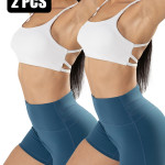 2 Pack Strappy Sports Bras For Women - Criss Cross Back Sexy Wireless Padded Yoga Bra Cute Workout