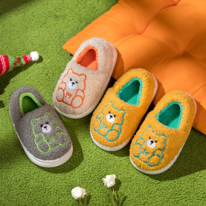 Home Cartoon Warm Slippers With Soft Bottom Hair