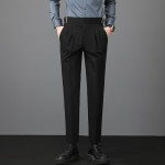 Young Men's Trousers Suit Pants Slim Fit