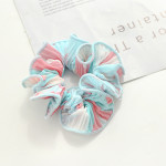 Pleated Color Tie Dye Large Intestine Ring Japanese And Korean Temperament Girl Head Rope Hair Accessories