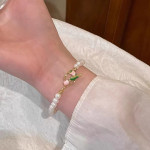 New Tulip Flower Pearl OT Buckle Bracelet Female