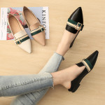 Sexy pointed belt buckle single shoes