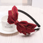 Korean Style Cute Hair Accessories Wholesale Women's Solid Color Bow Headband