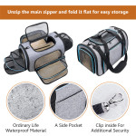 Pet Travel Bag Safe Airline Approved Expandable Foldable Soft-Sided Dog Carrier 3 Doors 2 Reflective Tapes