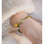 Female Minority Double Ring Safety Clasp Hand Knitting Bracelet