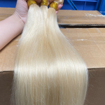 Hair Curtain Bone Straight Fake Gold