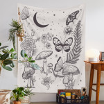 European Retro Mushroom Hanging Cloth Plant Homestay Tapestry