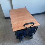 Wooden Grain Trolley Folding Table