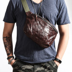 Men's Retro Leather Chest Messenger Shoulder Bag