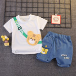 Children's Short-sleeved Shorts Fashion Baby Summer Shoulder Bag Cartoon Suit