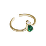 Emerald Zircon Crown Ring For Women