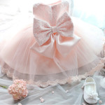 The new baby Bow Dress Dress Age 0-2 years old baby full moon child gauze skirt