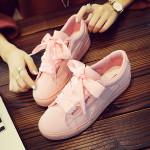 Women's Spring And Autumn Ribbon White Shoes