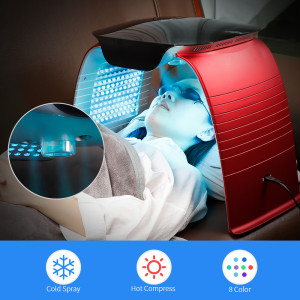 Colorful LED Photon Skin Rejuvenation Beauty Instrument Hot And Cold Spray