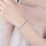 925 Sterling Silver Square Snake Bones Chain Bracelet For Women