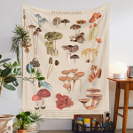 European Retro Mushroom Hanging Cloth Plant Homestay Tapestry