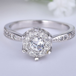 Fashion engagement ring delicate heart and soul zircon ring female jewelry