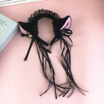 Japanese Girl Cute Bells Plush Cat Ears Headband Net Celebrity Live Holiday Dress