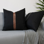 Nordic Linen Stitching Leather Pillow Cover Car Cushion