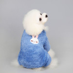 Pet Clothes Dog Four-legged Cashmere Cat Velvet Suit Thickened Joy Rabbit Six-petal Flower English Wind