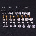 Cross-border Popular Heart-shaped Zircon Ear Bone Stud Earrings European And American Creative Stainless Steel Pierced Earrings European And American Foreign Trade Jewelry