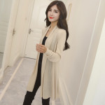 New Solid Color Mid-length Knitted Sweater Women's Cardigan Scarf Shawl Jacket