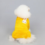 Pet Clothes Dog Four-legged Cashmere Cat Velvet Suit Thickened Joy Rabbit Six-petal Flower English Wind