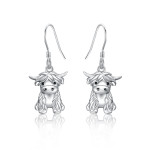 925 Sterling Silver Highland Cow Necklace Cow Earrings Cow Jewelry