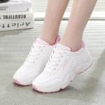 Platform white running shoes