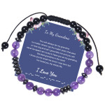 Letter Woven Natural Amethyst Bracelet