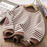 Boys And Girls Striped Long Sleeve Bottoming Top