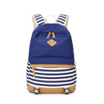 Women's Casual Striped Canvas Printed Backpack