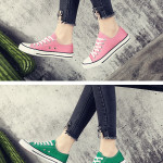 2021 Spring New Korean Style Couple Candy Color Canvas Shoes Male Student Lace Up Casual Flat Shoes Trendy Cloth Shoes