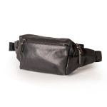 Black Casual Leather Men's Chest Bag