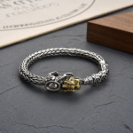 S925 Silver Vintage Craft Men's Bracelet